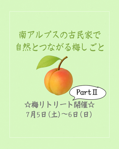 【梅リトリート第2弾】2025年7月5日（土）～6（日）☆参加者募集中